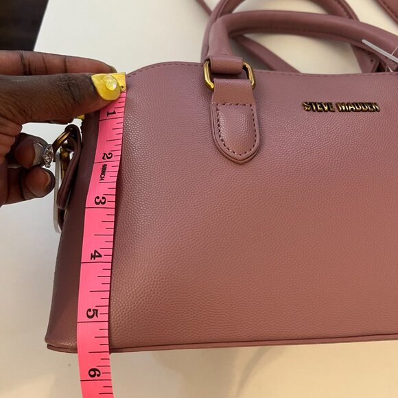 Steve Madden Mauve Pink Cross Body Satchel with Charms 11.5" W 5.5" H NWT - Picture 10 of 11